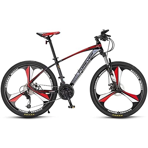 Mountain Bike : RSDSA Aluminum Mountain Bike Hardtail, Disc Brakes, 26 Inches, MTB Bike Frame 17" 27 Speed Gearbox, Suspension Fork, Lock-Out Suspension Fork for Men And Women, Red