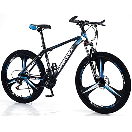 Mountain Bike : RSTJ-Sjef Mountain Bicycle for Adults, 27 Speed 26 Inch Trail Bike with Double Disc Brake And Shock-Absorbing Front Fork, High-Carbon Steel Frame, Black