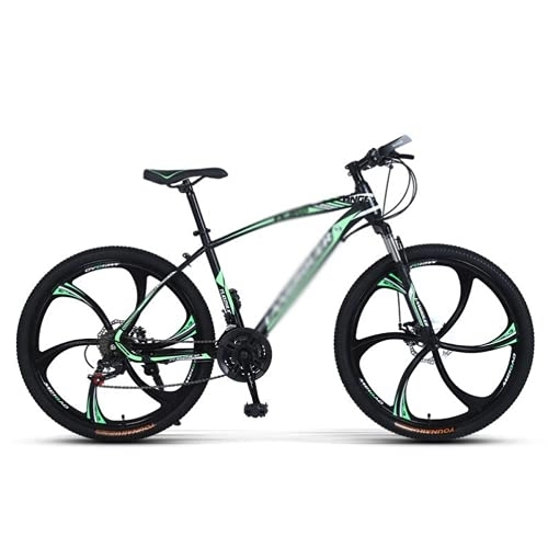 Mountain Bike : SABUNU 26 In Wheel Mens Mountain Bike 21 / 24 / 27-Speed Dual Disc Brake MTB With Carbon Steel Frame For A Path, Trail & Mountains(Size:21 Speed, Color:Green)