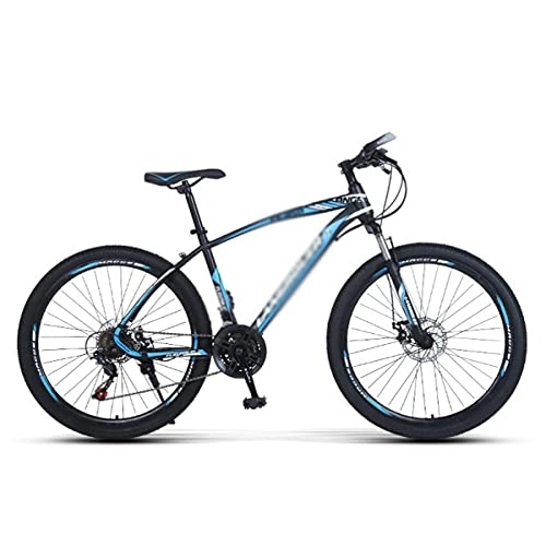 Mountain Bike : SABUNU 26 Inches Wheel Mens Mountain Bike Carbon Steel Frame 21 / 24 / 27-Speed MTB With Dual Disc Brake For Boys Girls Men And Wome(Size:21 Speed, Color:Blue)
