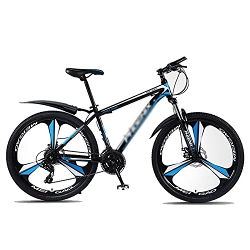 Mountain Bike : SABUNU Mens And Womens Mountain Bike 26-Inch Wheels 24-Speed Shifters Carbon Steel Frame With Front Suspension For A Path, Trail & Mountains(Size:24 Speed, Color:Blue)