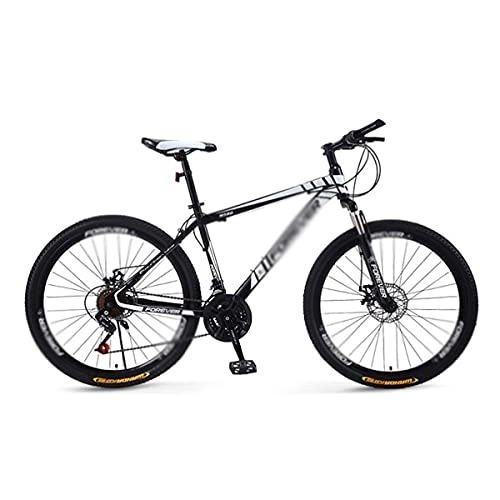 Mountain Bike : SABUNU Mountain Bicycle Suspension Bike 26 Inch Mountain Bike 3-Spoke Bike High Carbon Steel Frame With Lockable And Thick Front Fork(Size:21 Speed, Color:black)
