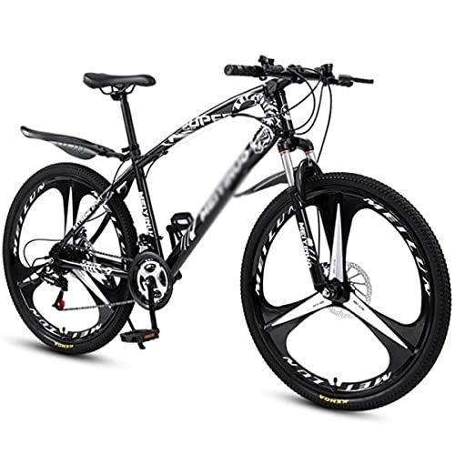 Mountain Bike : SABUNU MTB Bicycle 26 Inch Wheels Mountain Bike High-carbon Steel Frame 21 / 24 / 27 Speed Shifter With Disc Brakes(Size:21 Speed, Color:black)