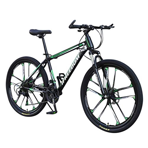 Mountain Bike : Salalook 26Inch Mountain Bike, MTB Bicycle, Mountain Bicycle for Adult Student Outdoors, High-carbon Steel Hardtail Mountain Bike, 21 Speed (Green)