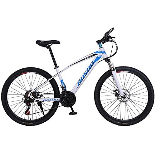 Mountain Bike : SANJIANG Mountain Bike, 26 Inch Wheels High-carbon Steel MTB Bicycle With Dual Disc Brakes, Adult Bike For Men, Blue