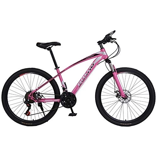 Mountain Bike : SANJIANG Mountain Bike, 26 Inch Wheels High-carbon Steel MTB Bicycle With Dual Disc Brakes, Adult Bike For Men, Pink