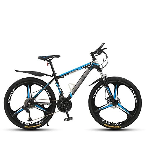 Mountain Bike : SANJIANG Mountain Bike, Front Suspension, 21 / 24 / 27 / 30-Speed, 24 / 26-Inch Wheels, High-carbon Steel With Dual Disc Brakes Front Suspension Fork For Men, Blue-24in-30speed