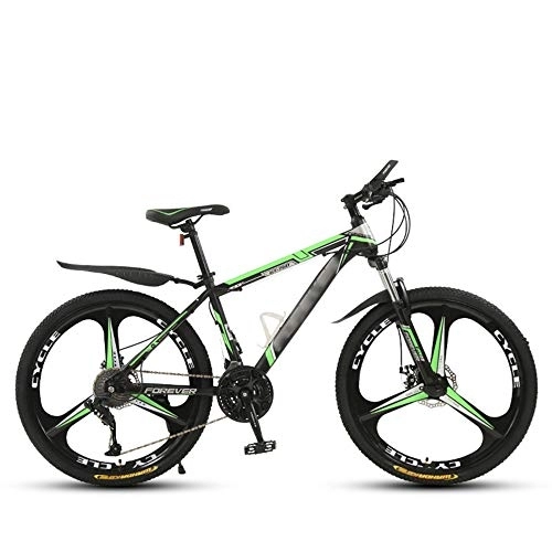 Mountain Bike : SANJIANG Mountain Bike, Front Suspension, 21 / 24 / 27 / 30-Speed, 24 / 26-Inch Wheels, High-carbon Steel With Dual Disc Brakes Front Suspension Fork For Men, Green-26in-30speed