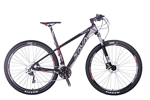 Mountain Bike : SAVANE Carbon Fiber Mountain Bike, DECK300 29" Complete Hard Tail Carbon Fiber Mountain Bicycle MTB 30 Speed with M6000 DEORE Group Set (Black Grey, 29 * 17'')