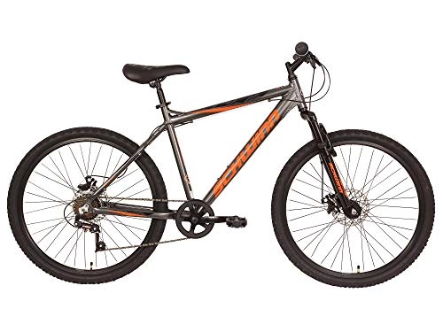 Mountain Bike : Schwinn Surge Adult Mountain Bike, 26-Inch Wheels, Mens 17-Inch Alloy Frame, 7 Speed, Disc Brakes, Graphite / Orange