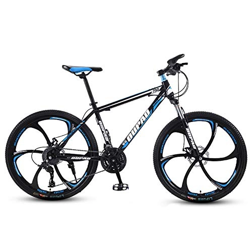 Mountain Bike : SCYDAO Mountain Bike 26 Inch, 21 / 24 / 27 / 30 Speed 10-Spoke Wheels Dual Disc Brake Carbon Steel Frame MTB Bicycle with Mudguard Lockable Fork Outroad Bicycles, Style 4, 21 speed