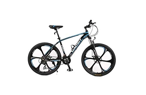 Mountain Bike : SEESEE.U Mountain Bike Unisex Hardtail Mountain Bike 24 / 27 / 30 Speeds 26Inch 6-Spoke Wheels Aluminum Frame Bicycle with Disc Brakes and Suspension Fork, Blue, 24 Speed