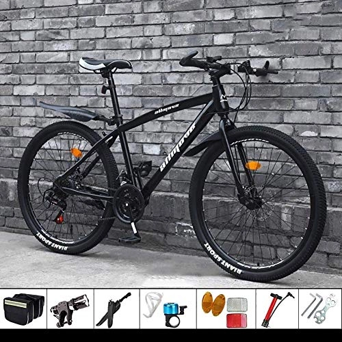 Mountain Bike : Senior Rider- Mountain Bike Male Off-Road Variable Speed Bicycle Racing Double Shock Absorption Lightweight Adult Young Student Female Send Riding Equipment, Free Wall-mounted Hook 2 PCS