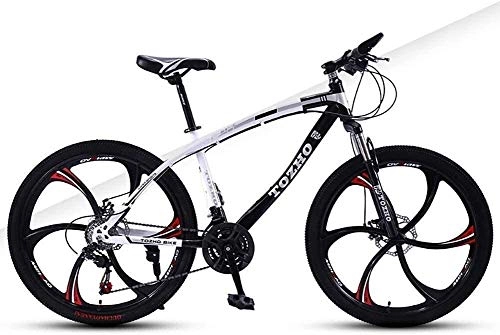Mountain Bike : Senior Rider-Variable Speed Shock Absorption Off-Road Dual Disc Brakes High Carbon Steel Frame High Hardness Young Cycling Students Adult Men And Women Suitable, Free Wall-mounted Hook 2 PCS