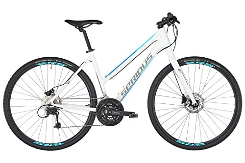 Mountain Bike : SERIOUS Sonoran Hybrid Hybrid Bike Women white Frame Size 48cm 2018 hybrid bike men