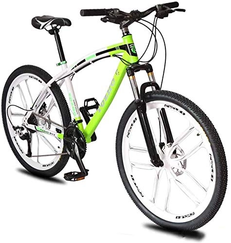 Mountain Bike : Shirrwoy 24 / 26 inch Mountain Bike for Men, Carbon Steel Mountain Bike Bicycle, 21 / 24 / 27 speed Wheel Hardtail Front Suspension MTB Simple Style, 24in, 21 speed