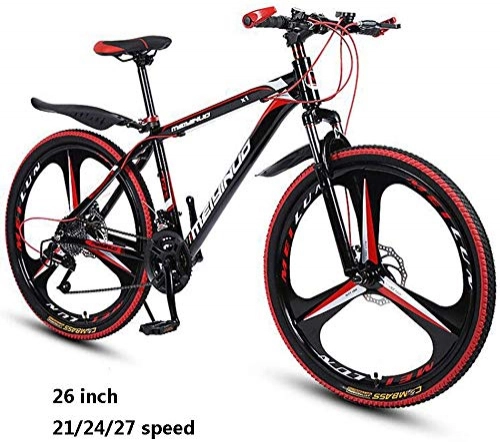 Mountain Bike : Shirrwoy Adult Mountain Bikes 26 inch, Aluminum Full Mountain Bike, Mountain 21 / 24 / 27-Speed Bicycle Suspension Fork Dual Disc Brakes, for outdoor sports fitness, 26in, 27speed
