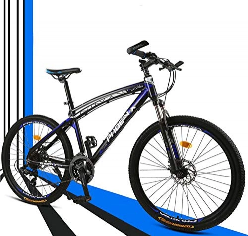 Mountain Bike : SHJR Adult Mountain Bike, Lightweight aluminum alloy Frame Offroad Bikes, Front And Rear Disc Brakes Mountain Bicycle, 26Inch Wheels, B, 21 speed