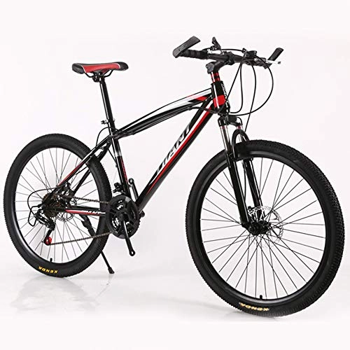 Mountain Bike : SIER Mountain bike variable speed bicycle 26 inch shock absorption 21 speed mountain bike adult male and female students aluminum frame, Red