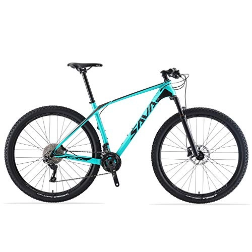 Mountain Bike : SKNIGHT DECK6.0 Carbon Fiber Mountain Bike Ultralight MTB with Shimano DEORE M6000 30 Speed Groupset (Black Blue, 27.5 * 19)