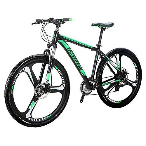 Mountain Bike : SL Hardtail Mountain Bikes, X9 green bike, 29 inch 3 spoke bicycle, suspension bike (Green)