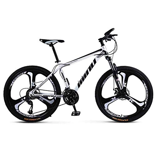 Mountain Bike : smzzz Sports Outdoors Commuter City Road Bike Bicycle Mens' Mountain High-carbon Steel 30 Speed Steel Frame 24 Inches 3-Spoke Wheels Fully Adjustable Front Suspension Forks White 21speed
