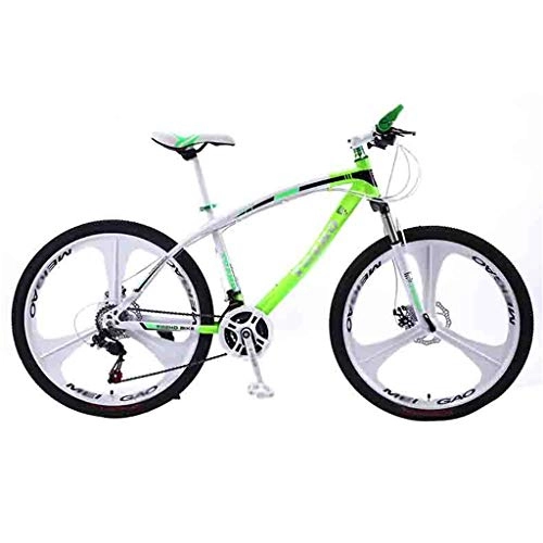 Mountain Bike : SOAR Adult Mountain Bike Bicycle Adult Mountain Bike MTB Road Bicycles For Men And Women 24 / 26In Wheels Adjustable Speed Double Disc Brake (Color : Green-26in, Size : 27 Speed)