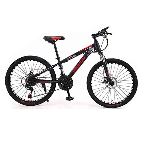 Mountain Bike : SOAR Adult Mountain Bike Bicycle MTB Adult Mountain Bike Teens Road Bicycles For Men And Women Wheels Adjustable 21 Speed Double Disc Brake (Color : Black)