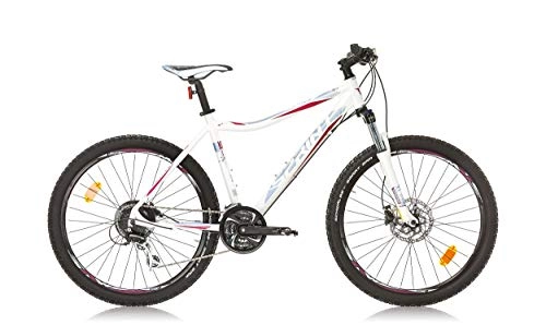 Mountain Bike : Sprint APOLON Women Hardtail Mountain Bike 26'' Wheels Alloy Frame Shimano Acera 24 gears (Pearl White / Light Blue, 17'')