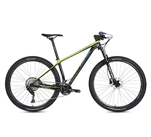 Mountain Bike : STRIKERpro 27.5 / 29 Inch Wheels Carbon fiber Mountain Bike 22 / 33 Speed MTB Bicycle Suspension Fork Mountain Bicycle(Black yellow), 22speed, 27.5×17