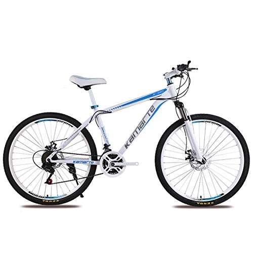 Mountain Bike : Student Hardtail Mountain Bikes Carbon Steel 26 Inch Outroad Bicycles, 24 Speed MTB, Front Suspension Fork And Double Disc Brake, Adjustable Seat, Spoke Wheel, B