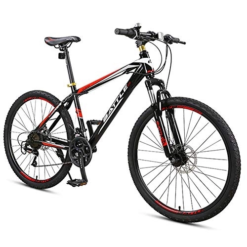 Mountain Bike : Stylish 24 Speed Unisex's Mountain Bike 26" Wheel Lightweight Carbon Steel Frame Disc Brake, #C