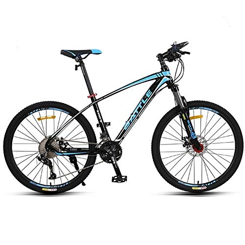 Mountain Bike : Stylish 33 Speed Unisex's Mountain Bike 26" Wheel Lightweight Aluminium Frame Disc Brake, Blue