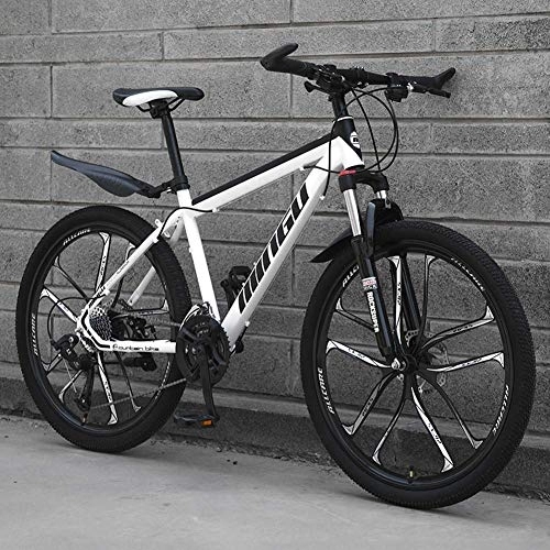 Mountain Bike : Stylish Front Suspension Mountain Bike 24 / 26 Inch Wheel Hydraulic Disc Brakes Road Bike-24 Speed, Red, 26inch