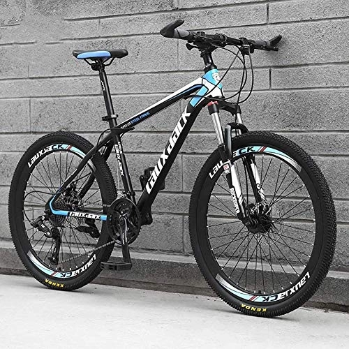 Mountain Bike : Stylish Mountain Bikes Bicycles 21 Speeds Lightweight Carbon Steel Frame Road Bike Disc Brake Spoke Wheel, Blue, 26inch
