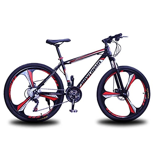 Mountain Bike : T-Day Mountain Bike 26 In Mountain Bike With Dual Disc Brake 21 / 24 / 27 Speed Bicycle Men Or Women MTB With Carbon Steel Frame(Size:24 speed, Color:Red)