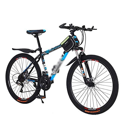 Mountain Bike : T-Day Mountain Bike 26 In Wheels Mountain Bike Daul Disc Brakes 21 / 24 / 27 Speed Mens Bicycle Dual Suspension MTB For Men Woman Adult And Teens(Size:24 Speed, Color:Blue)