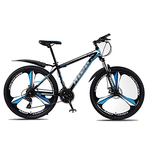 Mountain Bike : T-Day Mountain Bike 26 Inch 24 Speed Mountain Bike MTB Bicycle For Adult High Carbon Steel Frame Double Disc Brake Outroad Mountain Bicycle For Men Women(Size:24 Speed, Color:Blue)