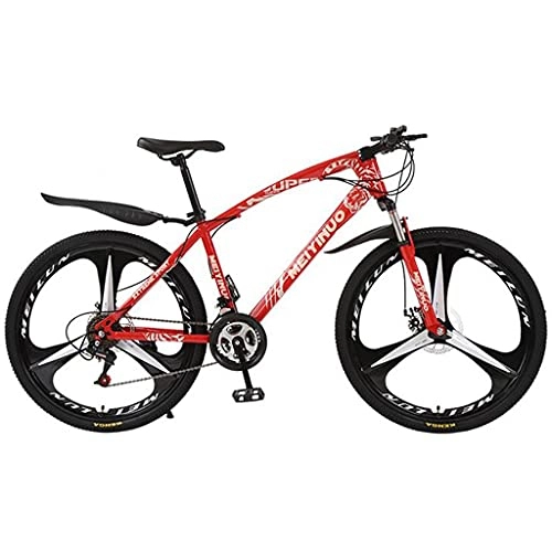 Mountain Bike : T-Day Mountain Bike Men's Mountain Bike 26-Inch Wheels With Suspension Fork 21 / 24 / 27-Speed With Double Disc Brake For Boys Girls Men And Wome(Size:24 Speed, Color:Red)
