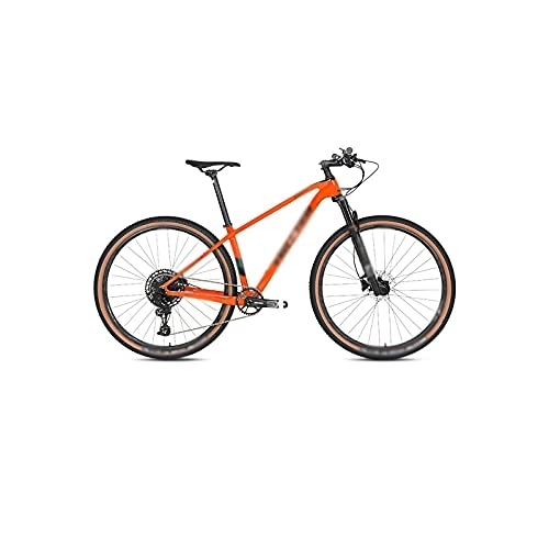 Mountain Bike : TABKER Bike Bicycle, 29 Inch 12 Speed Carbon Mountain Bike Disc Brake MTB Bike For Transmission (Color : Orange, Size : 27.5)