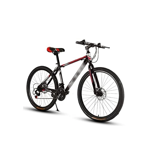 Mountain Bike : TABKER Road Bike Mountain Bike Speed-shifting Double-shock Cross-country Racing Student Adult (Color : Red, Size : L)