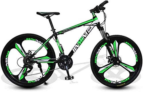 Mountain Bike : TANERDD Mountain Bikes Mountain Bicycle Dual Disc Brake High-Carbon Steel Frame 21 Speed 3 Spoke Bicycle Adjustable Seat, 24in