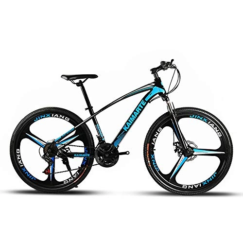 Mountain Bike : TATANE Couple Mountain Bike, Men And Women 24 / 26 Inch Variable Speed Adult Student Carbon Steel Bike, Student 21 / 24 / 27 Speed Outdoor Bicycle, Blue, 24 inch 21 speed