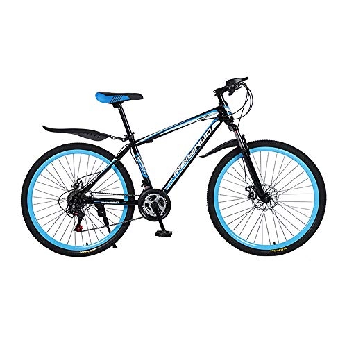 Mountain Bike : TATANE Shock-Absorbing Mountain Bike, Disc Brake Adult 26 Inch Suspension, Soft Tail Frame 21 / 24 / 27 Speed Outdoor Couple Student Bicycle, A, 26 inch 21 speed