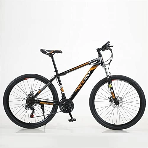 Mountain Bike : TAURU 27.5 Inches Bicycle, Mens MTB Mountain Bike, Adult Mountain Bike-Spring Fork, Mechanical Disc Brake, Carbon Steel Frame (Orange)