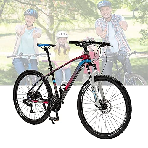 Mountain Bike : Tbagem-Yjr 26 Inch Adult Male And Female Mountain Bikes 27 / 30 Speeds Front Rear Suspension Forks Bicycle Alloy Frame Spoke Wheel Oil Disc Brakes Bike Red (Size : 30speed)