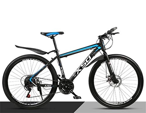 Mountain Bike : Tbagem-Yjr 26 Inch Off-road Mountain Bike Bicycle, City Men And Women Sports Leisure Shift Bicycle (Color : Black blue, Size : 27 speed)
