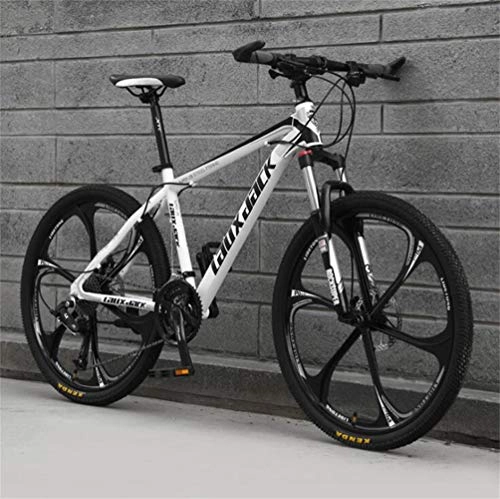 Mountain Bike : Tbagem-Yjr Mens Mountain Bike, 26 Inch Riding Damping City Road Bicycle Adults MTB Sports Leisure (Color : White black, Size : 21 speed)