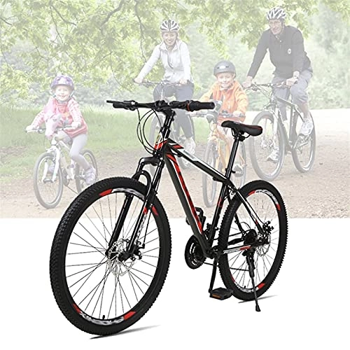 Mountain Bike : Tbagem-Yjr Mountain Bike 26 Inch For Men And Women Bicycle With Aluminium Frame MTB Disc Brakes Spoke Wheel 24 Speeds Hardtail Bikes Red