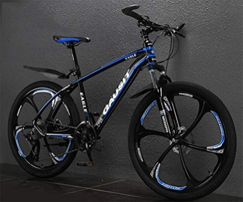 Mountain Bike : Tbagem-Yjr Mountain Bike, Dual Suspension Disc Brakes City Road Bicycle 26 Inch Mens MTB (Color : Black blue, Size : 30 speed)